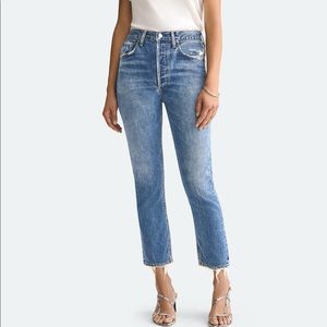AGOLDE Riley High Rise Straight Crop Jeans